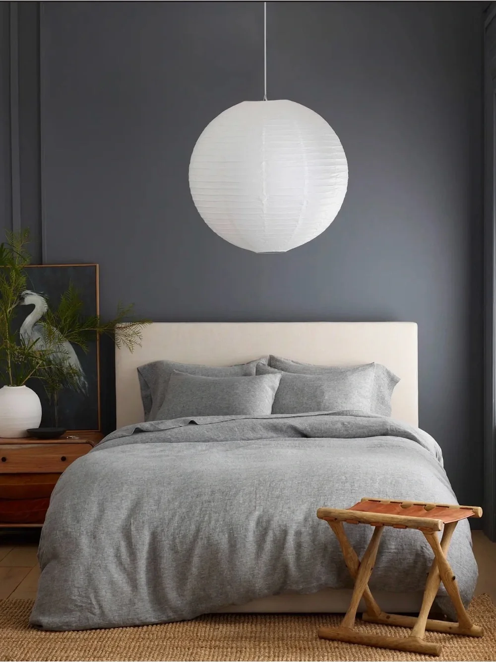 Quince NWOT European Linen Duvet Cover Set in Charcoal Chambray King/Cal King